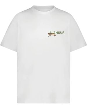 flâneur Back-Print Graphic T-Shirt - White