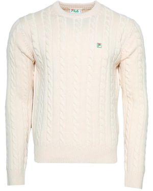Fila Cable Knit Crew Neck Jumper - Natural