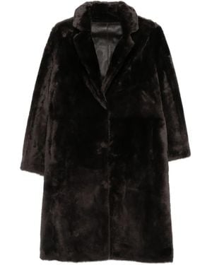 Yves Salomon Mantel Mit Reverskragen - Schwarz