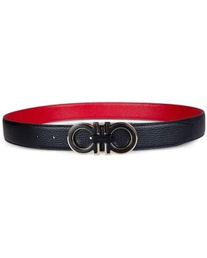 Ferragamo Gancini Reversible Belt - White