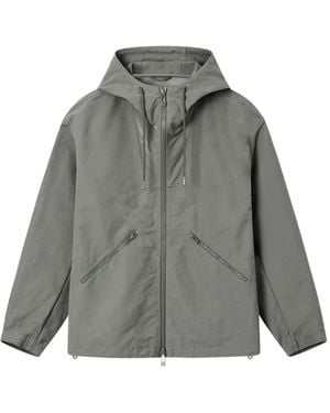 ARMANI EXCHANGE Hooded Zip-Fastening Jacket - Gray