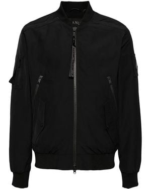 Moose Knuckles Courville Logo-Appliqué Bomber Jacket - Black