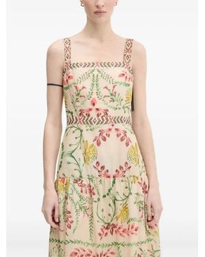 Pedro Del Hierro Madrid フローラル ティアード ドレス - ホワイト
