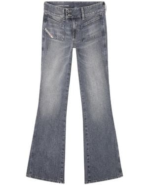 DIESEL D-Hush 09N83 Double-Button Bootcut Jeans - Blue