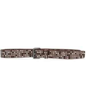 HTC Stud-Embellished Leather Belt - White