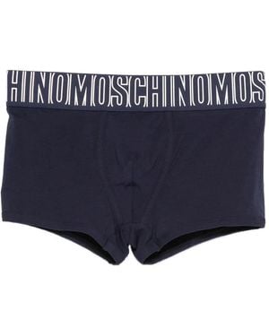 Moschino Logo-Waistband Trunks - Blue