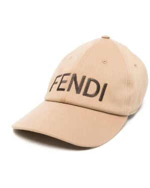 Fendi Logo-Embroidered Baseball Cap - Natural
