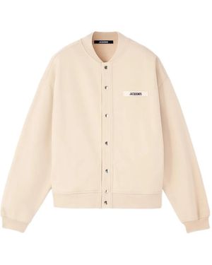 Jacquemus The Gros Grain Cardigan mit Logo-Schild - Natur