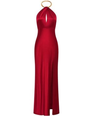 Nicholas Edyth Keyhole-Neck Gown - Red