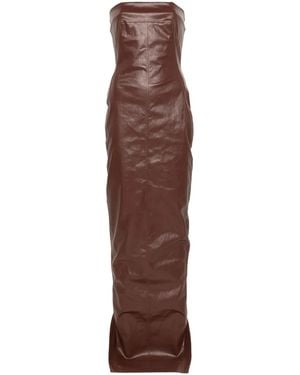Rick Owens Square-Neck Denim Gown - Brown