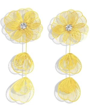 Hzmer Jewelry Celestial Petal Drop Earrings - Yellow