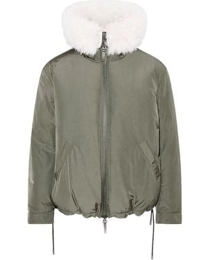 Yves Salomon Fur-Hooded Jacket - Green