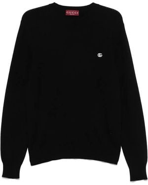 Gucci Top Mit Logo-Stickerei - Schwarz
