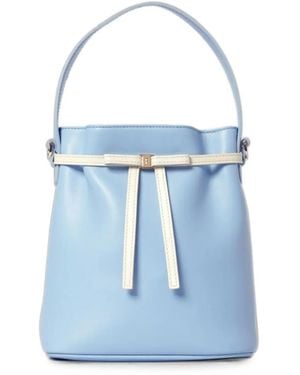 Ferragamo Bow-Detail Leather Bucket Bag - Blue