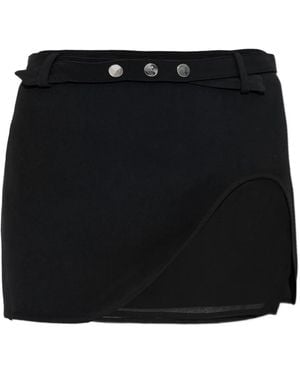 The Attico Belted Mini Skirt - Black