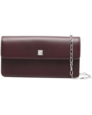 Max Mara Busta Leather Clutch - Purple