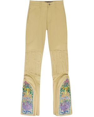 Who Decides War Embroidered Jeans - Natural