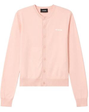 we11done Logo-Embroidered Cardigan - Pink