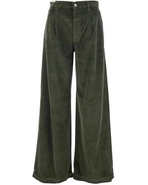 PT Torino Corduroy Logo-Patch Pants - Green