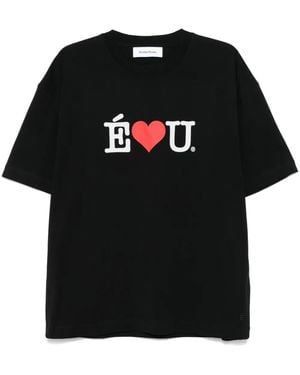 Etudes Studio Slogan-Print T-Shirt - Black