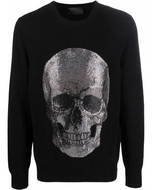 Philipp Plein Iconic Skull Cashmere Jumper - Black