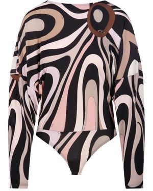 Emilio Pucci Body Con Stampa Marmo - Nero