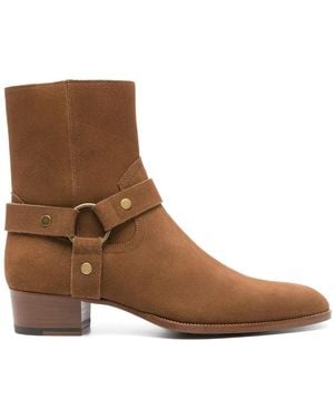 Saint Laurent Wyatt Suède Laarzen - Bruin