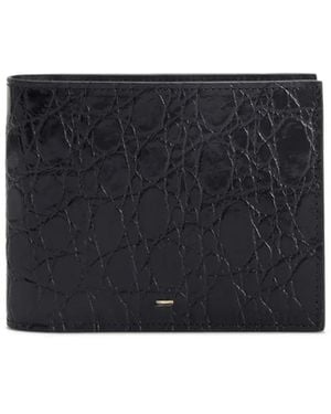 Giuseppe Zanotti Albert 2.0 Crocodile-Print Leather Bi-Fold Wallet - Black