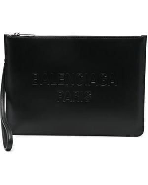 Balenciaga Clutch Met Logo-Reliëf - Zwart