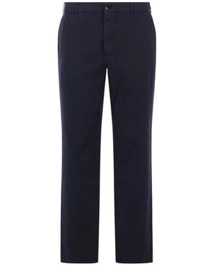 Agnona Buttoned Straight-Leg Trousers - Blue