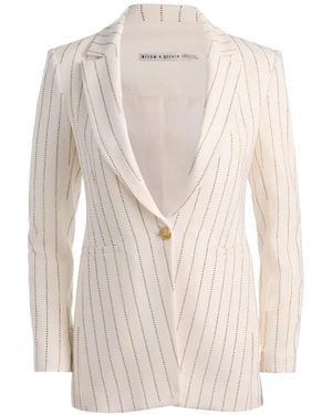Alice + Olivia Breann Embellished Cutaway Blazer - White