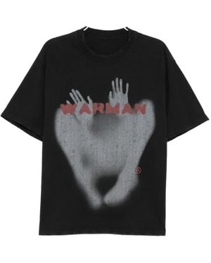 WARMAN Graphic-Print T-Shirt - Black
