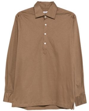 Kiton Polo Con Botones - Marrón