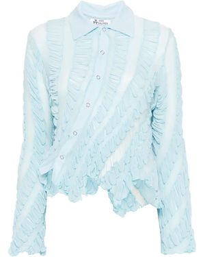 Anni Salonen Camisa Con Volantes - Azul