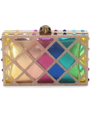 Kurt Geiger Crystal Quilt Box Clutch Bag - Grey