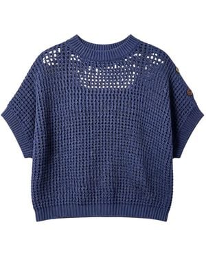 Brunello Cucinelli Jersey De Punto Flojo Con Botones - Azul