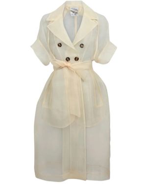 Baum und Pferdgarten Double-Breasted Chiffon Dress - White