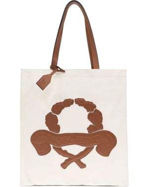Moschino Schultertasche mit Logo-Prägung - Weiß