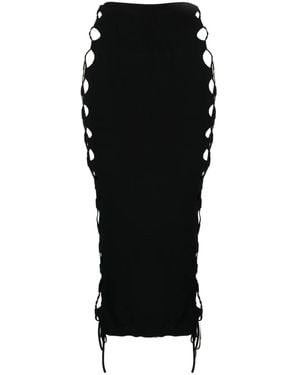 Monse レースアップ ニットスカート - ブラック
