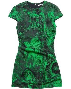 Acne Studios Vestido Corto Con Estampado Abstracto - Verde