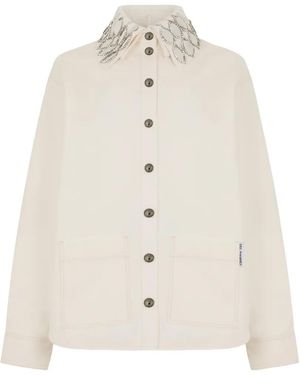 Des Phemmes Camisa Con Detalles De Cristales - Blanco
