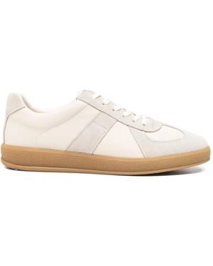 SERGIO MORETTI FIRENZE Baskets En Cuir À Empiècements - White