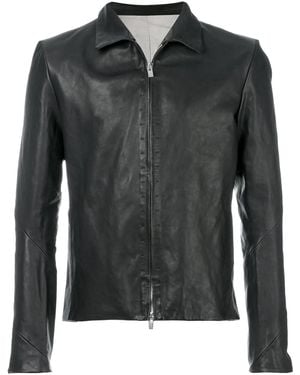 A Diciannoveventitre Slim-Fit Leather Jacket - Black