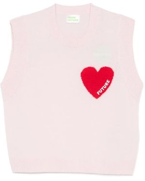 From Future Heart-Knitted Vest - Pink
