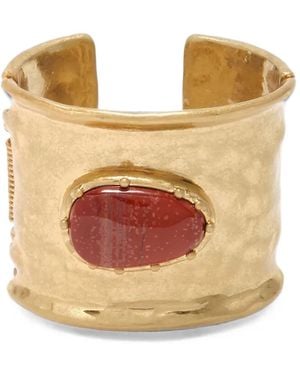 Maliparmi Hammered Resin-Detail Cuff Bracelet - Natural