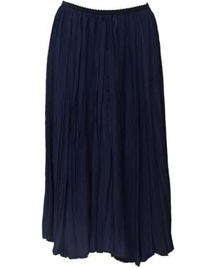 N°21 Pleated Elasticated-Waist Midi Skirt - Blue