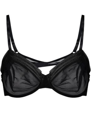 Hanro Lace-Trim Bra - Black