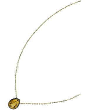 Fred Leighton 18Kt Pear Shaped Citrine Solitaire Pendant Necklace - Metallic