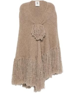 Chiara Is Cape Mit Fransensaum - Natur