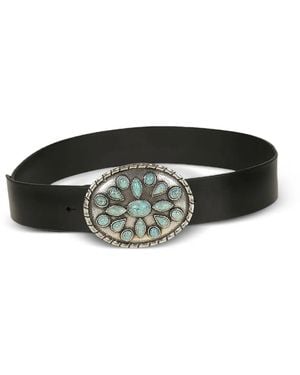Orciani Embellished Leather Belt - Black
